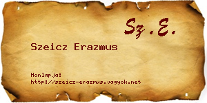 Szeicz Erazmus névjegykártya